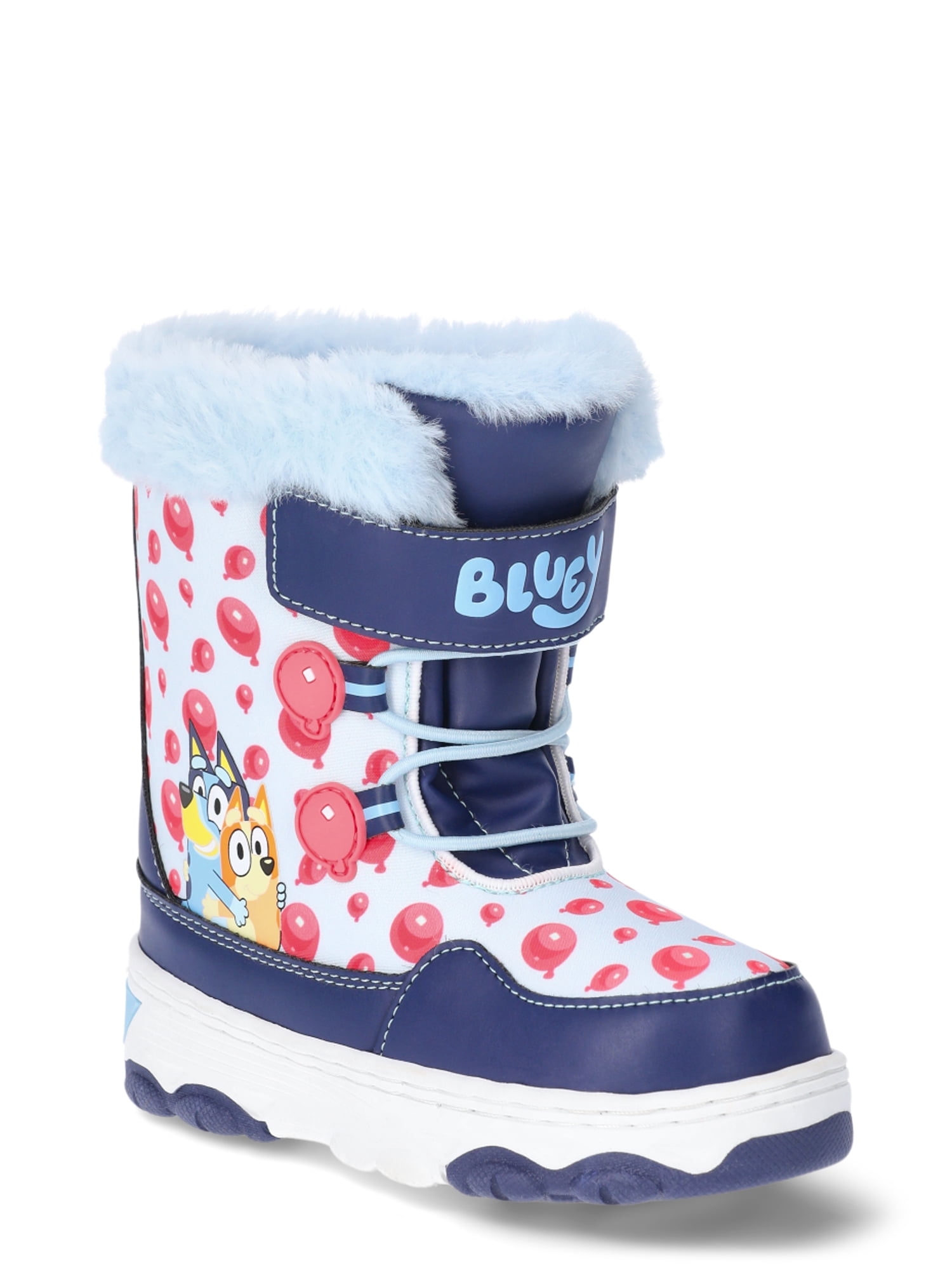 Bluey Toddler Kids Winter Boots with Faux Fur Trim