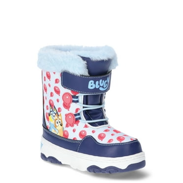 Bluey Toddler Kids Winter Boots with Faux Fur Trim