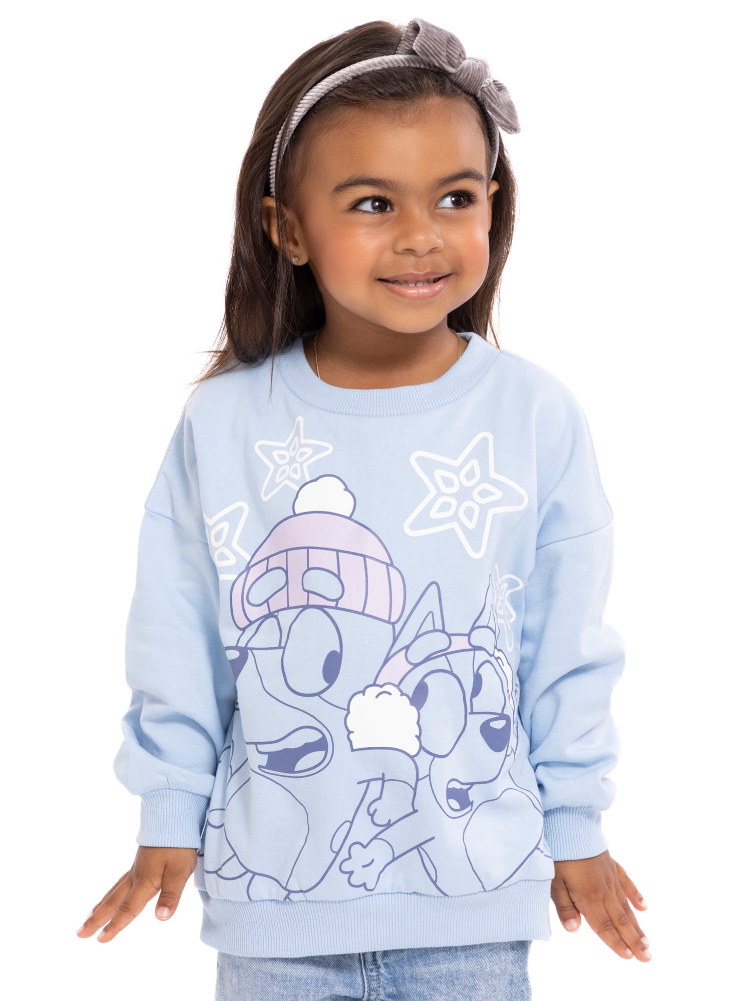 Bluey Toddler Girls Graphic Crewneck Sweatshirt with Long Sleeves, Sizes 12M-5T