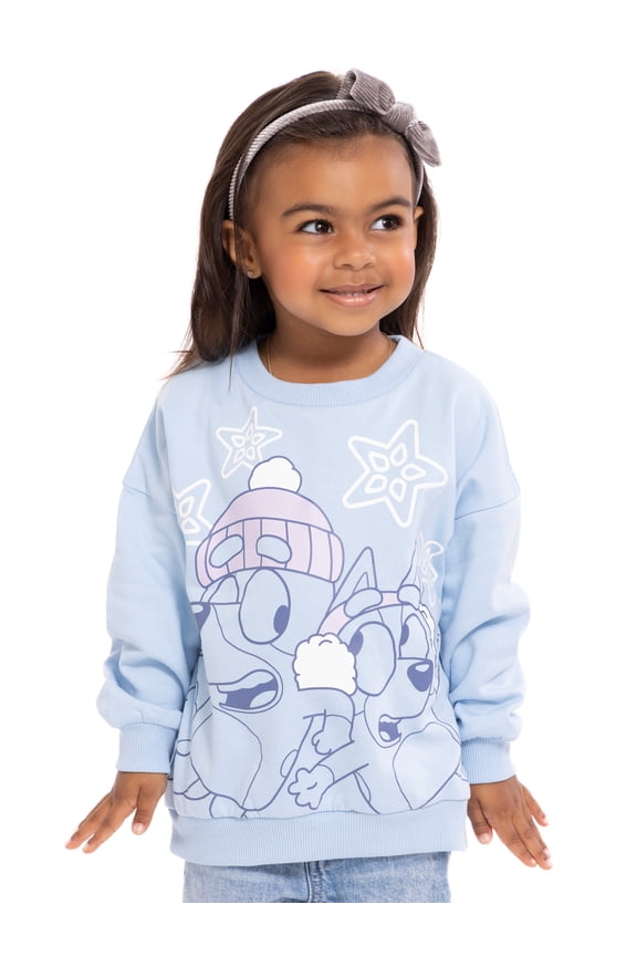 Toddler Girls Graphic Crewneck Sweatshirt with Long Sleeves, Sizes 12M-5T