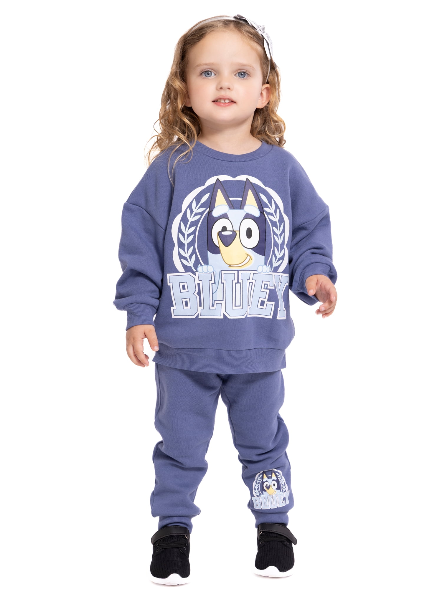 Bluey Toddler Girls Graphic Sweatshirt and Joggers Set, 2-Piece, Sizes 12M-5T