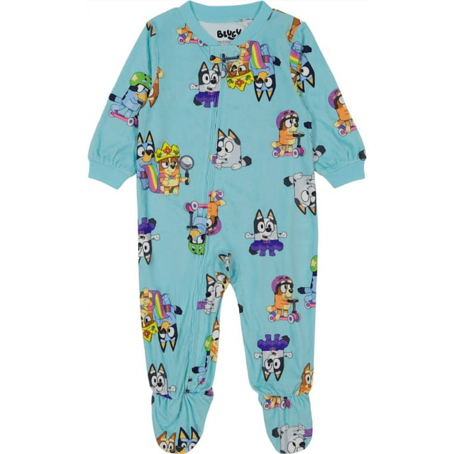 Bluey Toddler One Piece Sleeper Pajamas, Sizes 12M5T