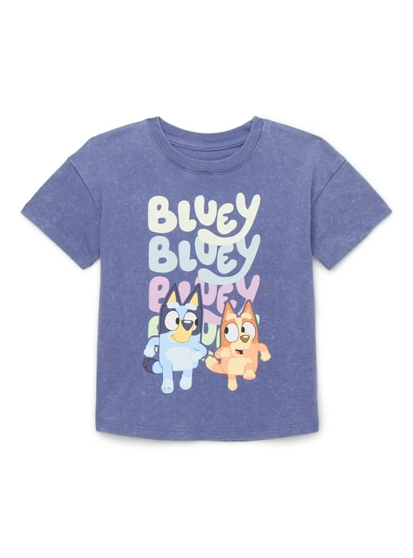 Bluey Toddler Short Sleeve Crewneck Tee, Sizes 12M-5T