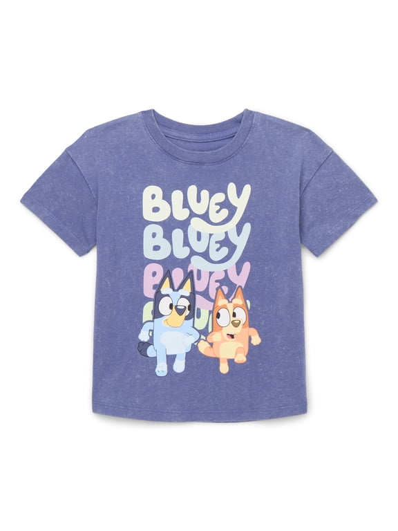 Bluey Toddler Graphic Crewneck Tee with Short Sleeves, Sizes 12M-5T