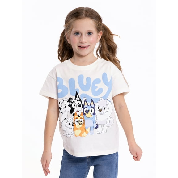 Bluey Toddler Short Sleeve Crewneck Tee, Sizes 12M-5T