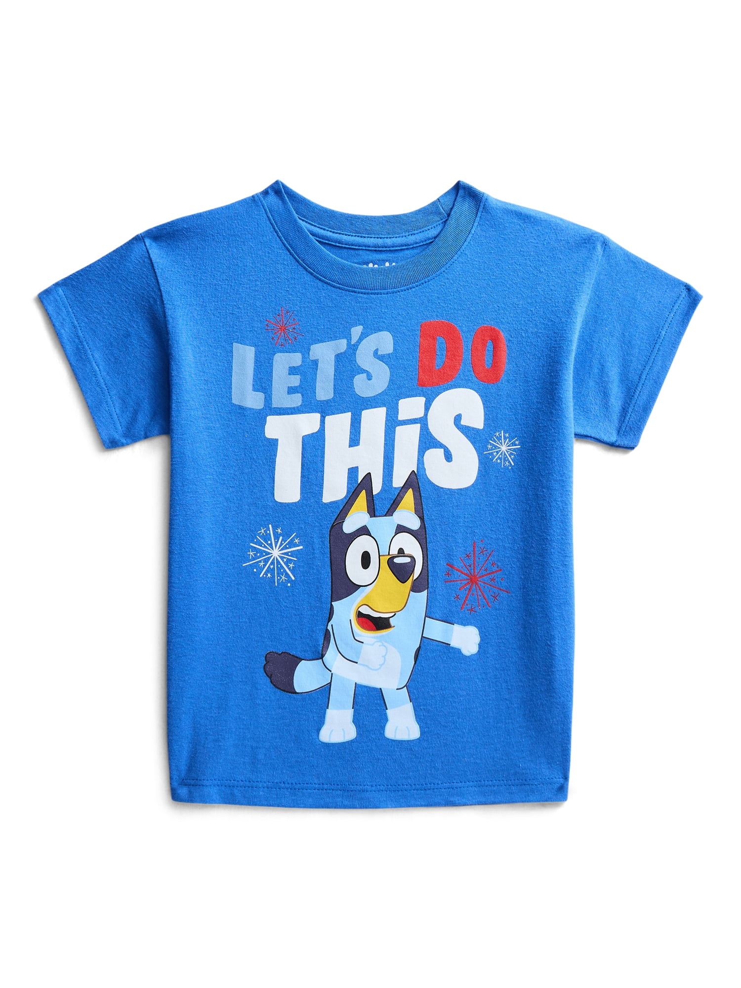 Bluey Toddler Graphic Americana Crewneck Tee with Short Sleeves, Sizes 12M-5T