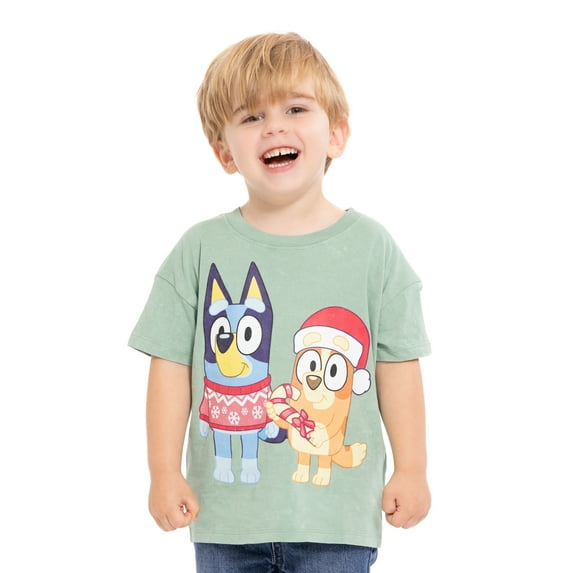 Bluey Unisex Toddler Holiday Graphic Tee with Short Sleeves, Sizes 12M-5T