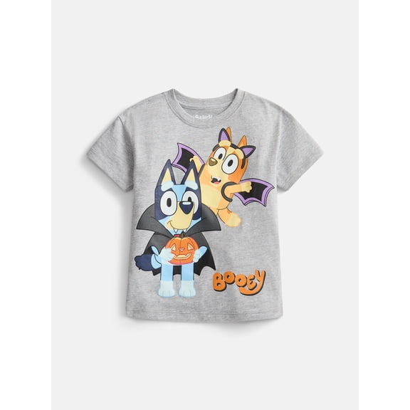 Bluey Toddler Girls Halloween Crewneck Tee with Short Sleeves, Sizes 12M-5T