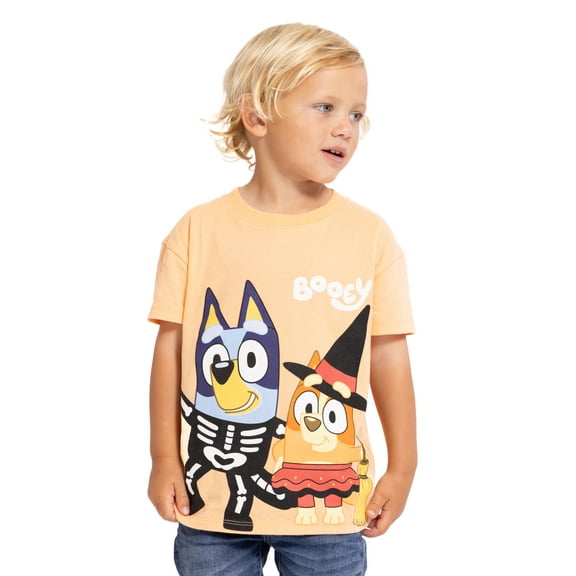 Bluey Toddler Boys Halloween Crewneck Tee with Short Sleeves, Sizes 12M-5T