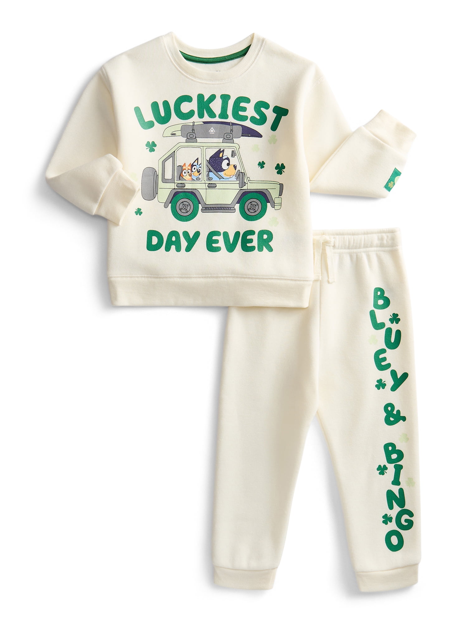 St. Patrick’s Day Bluey Unisex Toddler Graphic Sweatshirt and Jogger Pants Set, 2-Piece, Sizes 12M-5T
