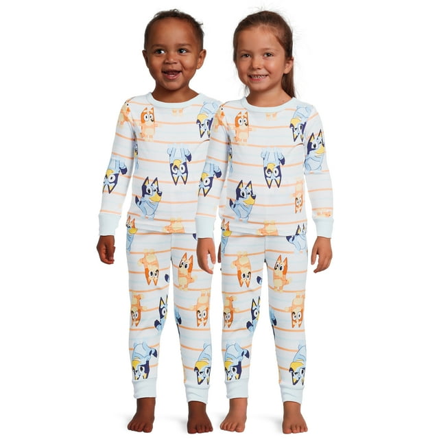 Bluey Toddler Unisex Long Sleeve Top and Pants, 2-Piece Pajama Set, Sizes 12M-5T