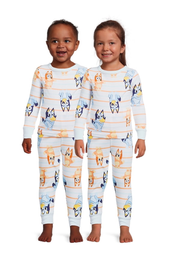 Bluey Toddler Unisex Long Sleeve Top and Pants, 2-Piece Pajama Set, Sizes 12M-5T