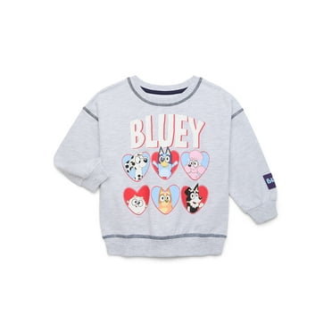 Bluey Toddler Valentine's Day Graphic Tee with Long Sleeves, Sizes 12M-5T