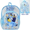 thumbnail image 1 of Bluey 16" Clear Backpack for Kids Transparent Bag with 2 Side Mesh Pockets, 1 of 1