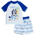 thumbnail image 1 of Bluey UPF 50+ Rash Guard Swim Trunks Outfit Set Toddler, 1 of 5