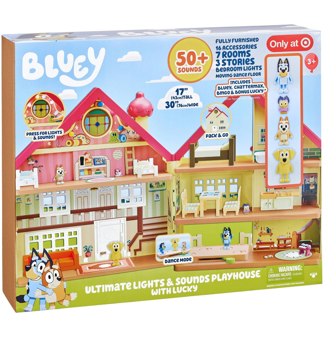 Bluey Ultimate Kids Playhouse Toy Set with Lights, Sounds