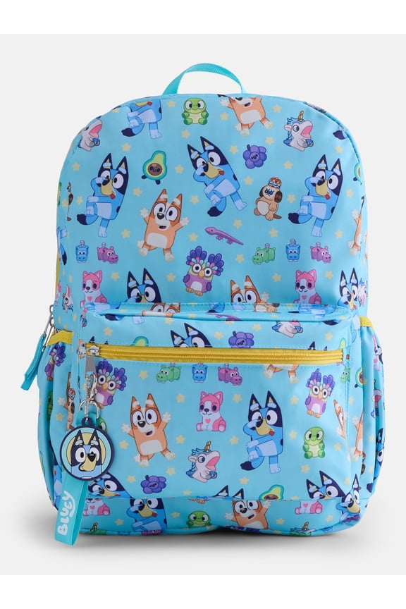 Bluey Kids' 17" Play Time Print Laptop Backpack, Blue