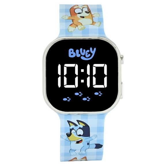 Bluey Unisex Childrens LED Watch With Square Caseand Printed Silicone Strap; BLY4145WM