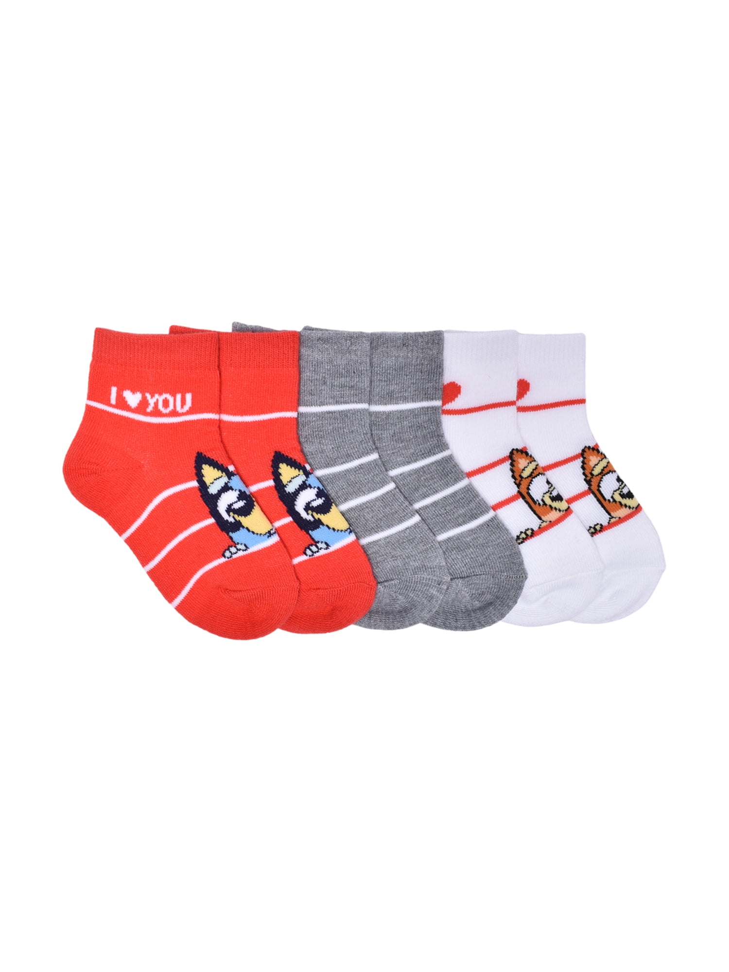 Character Toddler Valentine's Ankle Socks, 3- Pack, Sizes 12M- 5T