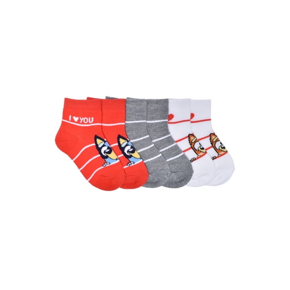 Character Toddler Valentine's Ankle Socks, 3- Pack, Sizes 12M- 5T