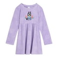 thumbnail image 1 of Bluey Velour Skater Dress Toddler to Big Kid, 1 of 4