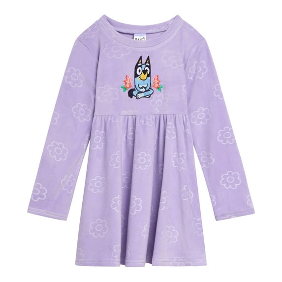 Bluey Velour Skater Dress Toddler to Big Kid
