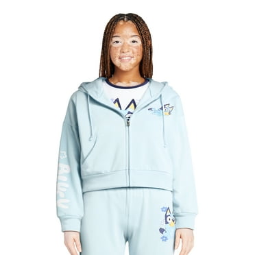 Bluey Women's Front Back Graphic Zip Front Hoodie, Sizes XXS-XXL