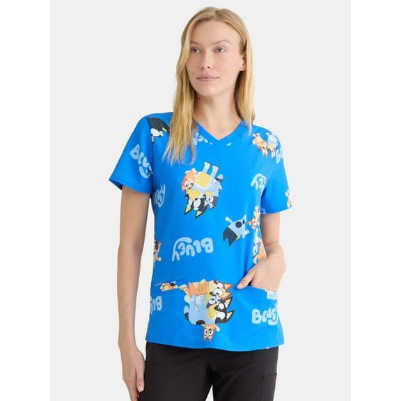 Bluey Women's Scrub Top, Sizes S-3XL