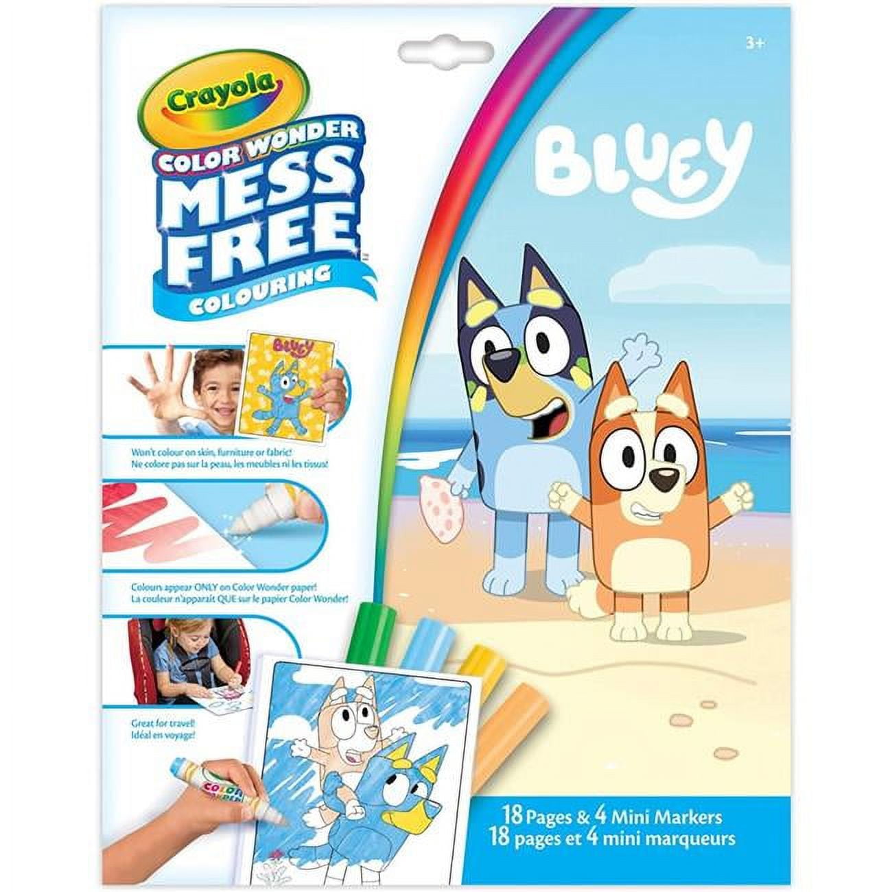 Bluey Wonder Mess-Free Colouring Pages & Mini Markers - Walmart.com