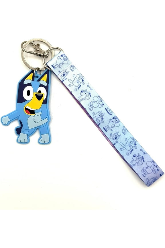 Bluey Wrist Lanyard with Silicone Keychain