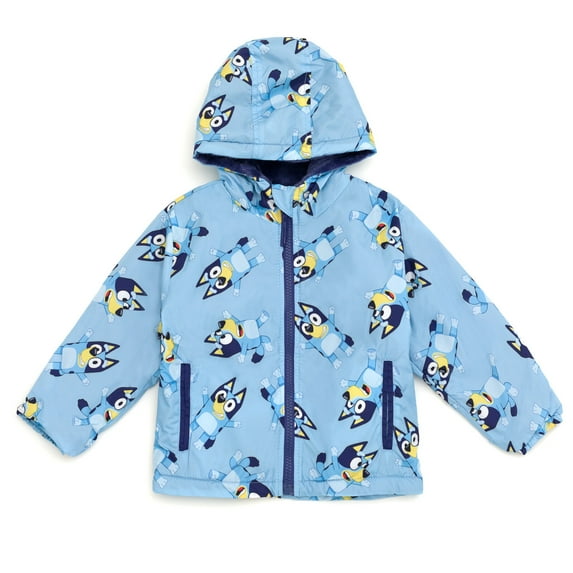 Bluey Zip Up Waterproof Hooded Rain Jacket Coat Infant to Little Kid