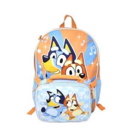 Bluey and Bingo 16" Backpack for School with Rectangular Lunch Bag, for Kids