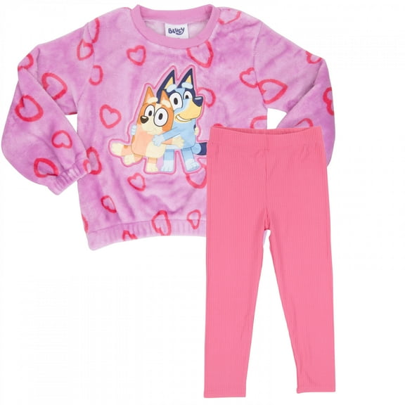 Bluey 882448-toddler3t Bingo Lots of Love Toddler Girl Crew & Leggings Set - Toddler 3T - 2 Piece