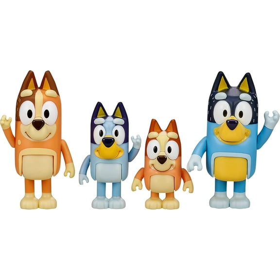 Bluey and Friends 4 Pack of 2.5-3" Poseable Figures - Bluey & Family