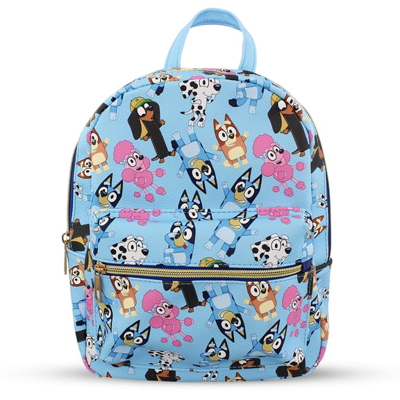 Bluey and friends Mini PU Leather Backpack Purse with Adjustable Straps 10 In BFPM13YT