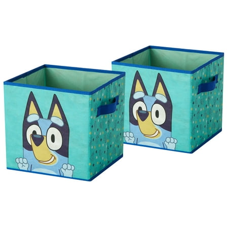 Bluey Kids' 2-Pack Printed Toy Storage Cubes, 10" x 10"