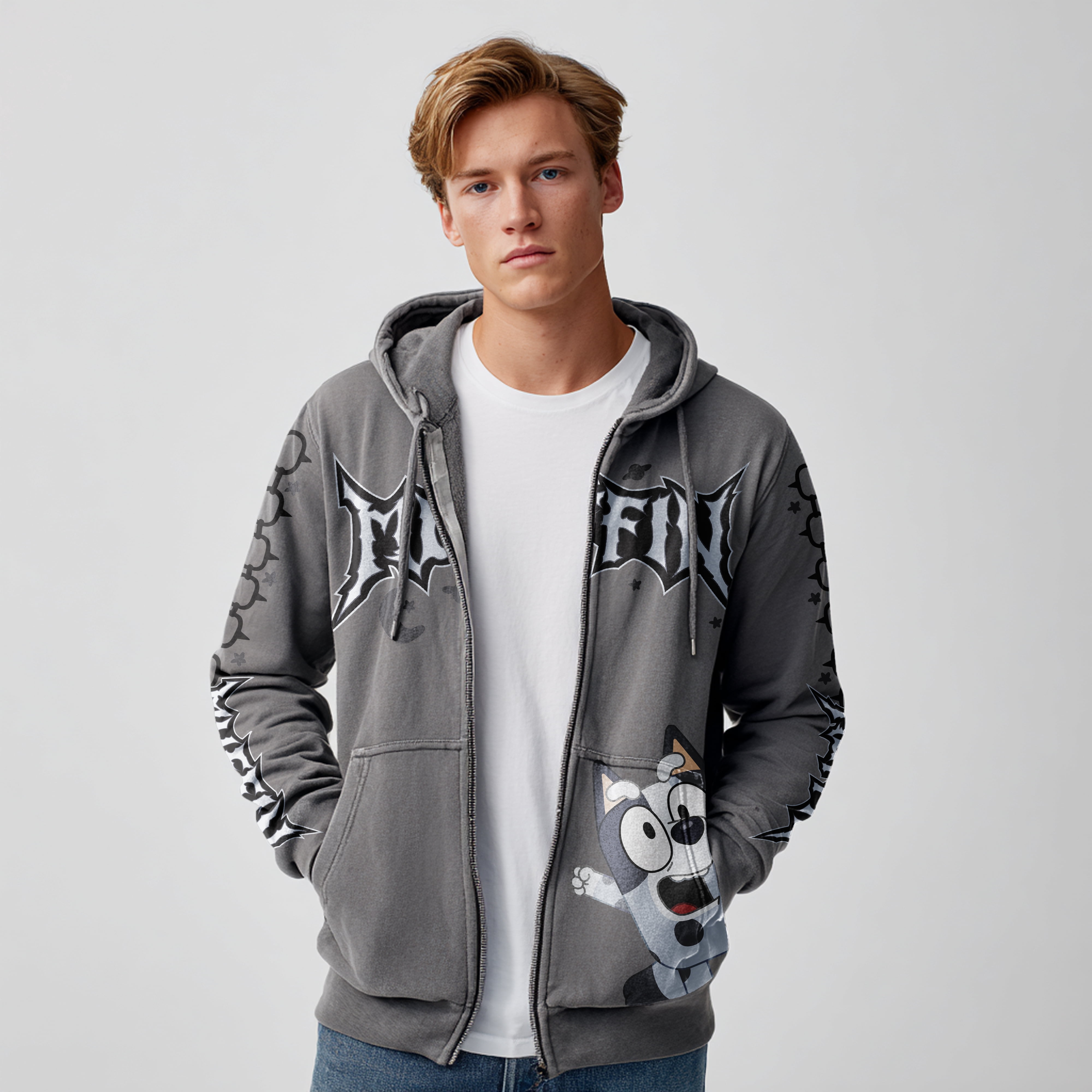 Bluey's Muffin Men's & Big Men's Hooded Sweatshirt, Sizes XS-5XL