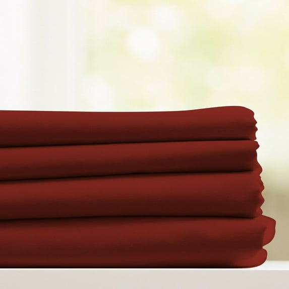 Bluff City Bedding Queen Size Luxury Comfort 4-Piece Bed Sheet Set 1800 Series Bedding Super Soft Feel Red
