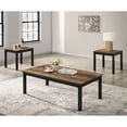 thumbnail image 1 of Bluff Modern Wood 3-Piece Coffee Table Set with 2 End Tables, Brown, 1 of 14
