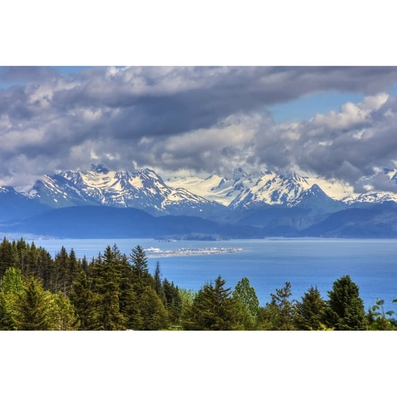 Bluff Overlooking Homer Spit Alaska Hdr Image by Mike Criss / Design Pics