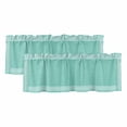 thumbnail image 1 of Bluish Green Retro Greek Key Valances for Windows, Decorative Rod Pocket Window Valance Curtains, Greece Ancient Rustic Geometric Short Curtain Drapes for Kitchen/Living Room, 2 Panels, 42" W x 12" L, 1 of 8
