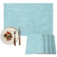 thumbnail image 1 of Bluish Green Solid Color Placemats Set of 4, Minimalist Vintage Linen Texture Washable Wipeable Table Mats for Dining Tables, Indoor Outdoor Kitchen Place Mats for Holiday Party Table Decor, 1 of 9