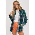thumbnail image 1 of Bluivy Flannel Plaid Shacket, Green, 1 of 5