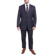 thumbnail image 1 of Blujacket Classic Fit Navy Blue Chalkstripe Two Button Half Canvassed Wool Suit, 1 of 1