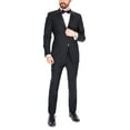 thumbnail image 1 of Blujacket Mens Black Peak Lapel Zignone Wool Regular Fit Tuxedo, 1 of 5