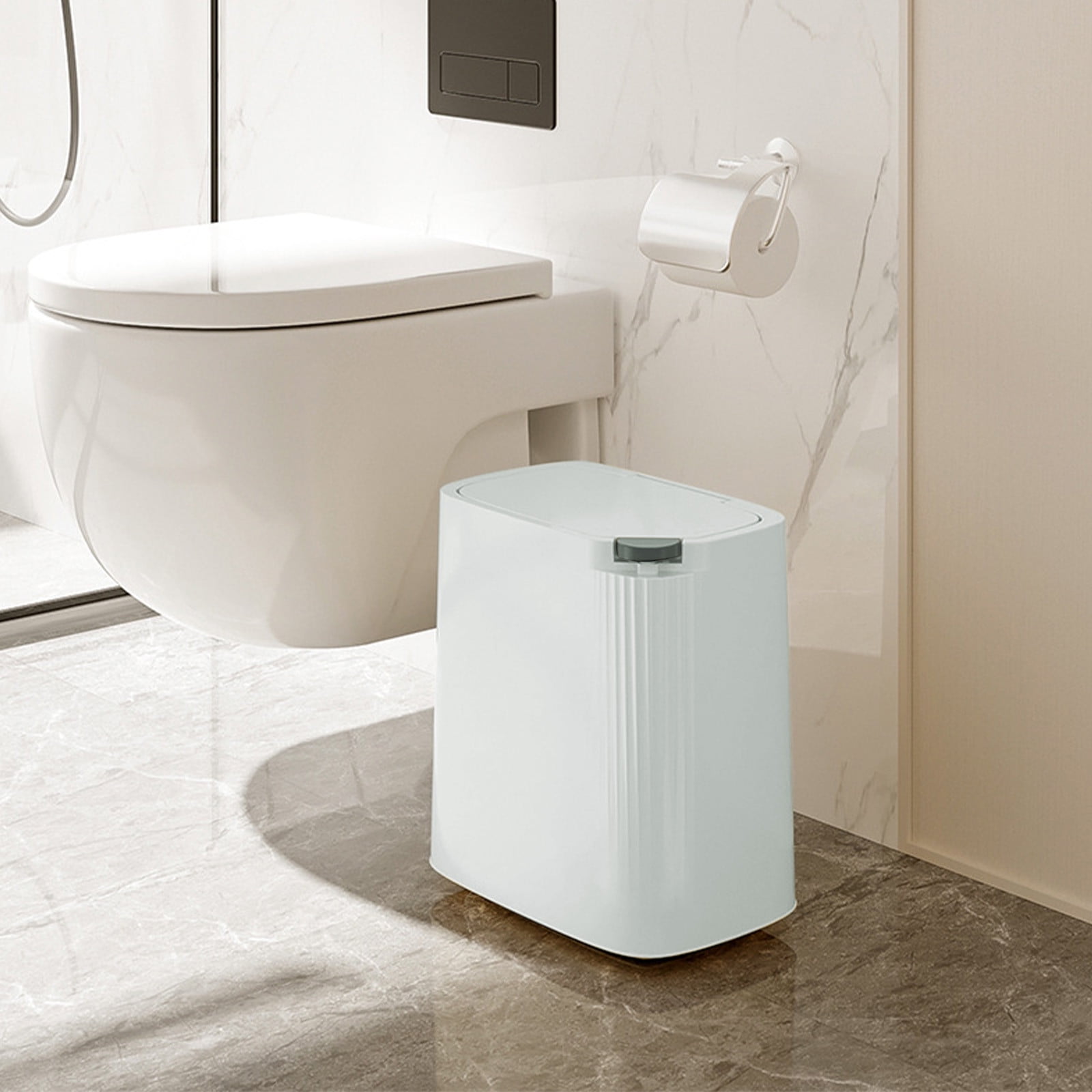 Blukids 12L Bathroom Trash Can with Lid, Bathroom Trash Bin Clearance