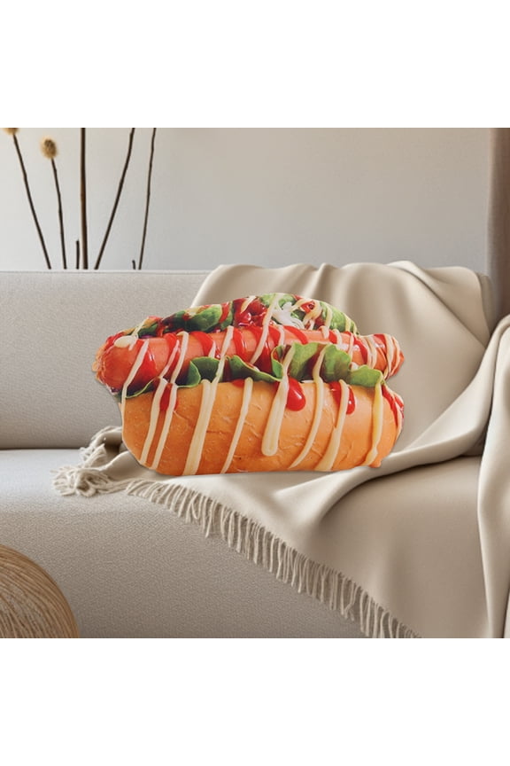 17.7" 3D Juicy Cheeseburger Throw Pillow - Made with Super Soft & Ultra Premium Fabric - Cute, Comfortable, Plush, Hot Dog Stuffed Cushion for Home Decor - Funny Gift - Medium(B)