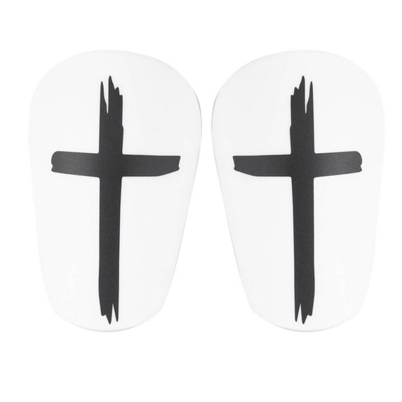 Blukids 1Pair Mini Soccer Shin Guards, 3.15x1.97 Inch Black & White Cross Shin Guards Extra Mini Shin Pads Protective Equipment Shin Guards for Teenagers Adults Boys Girls(White)