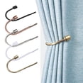 thumbnail image 1 of Blukids 2 Pack Drapery Holdbacks,Quality Metal Decorative Curtain Holdbacks with Zinc Alloy Cap Finials,Rust-Proof, Window Curtain Holdbacks,Gold, 1 of 3