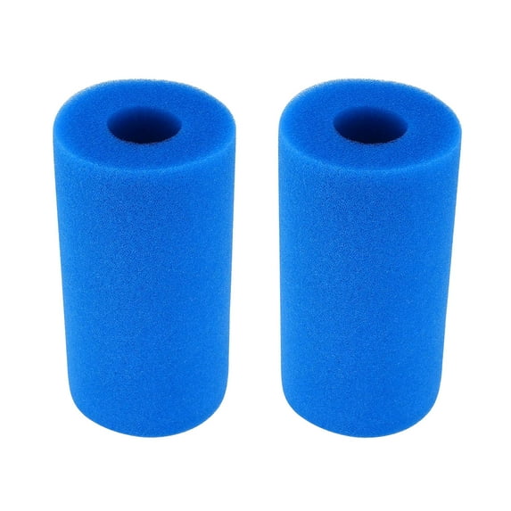Blukids 2 Pack Type A Pool Filter Sponge Cartridge,Reusable Washable Swimming Pool Filter Foam for Type A or C Pool Pump 29000E/59900E(Blue(2))